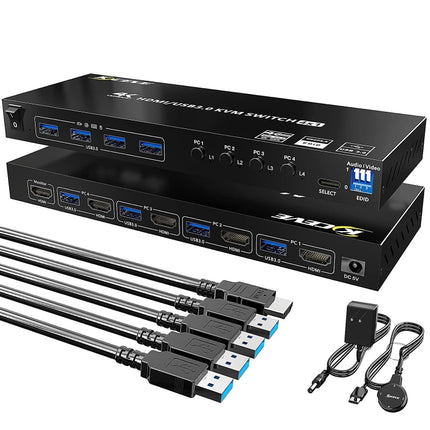 KVM401A 4 Ports USB 3.0 Shared Device HDMI KVM Switch HUB Shared Converter, KVM401A