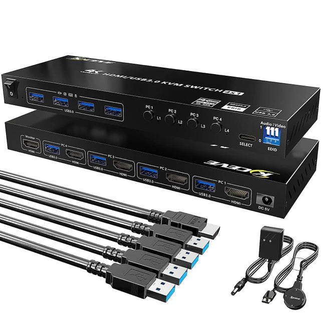 KVM401A 4 Ports USB 3.0 Shared Device HDMI KVM Switch HUB Shared Converter, KVM401A