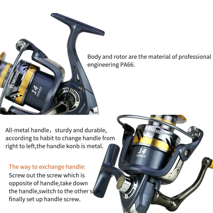 Spinning Fishing Reel Metal Rocker Metal Cup Reel, YUMOSHI KS2000, YUMOSHI KS3000, YUMOSHI KS4000, YUMOSHI KS5000, YUMOSHI KS6000, YUMOSHI KS7000
