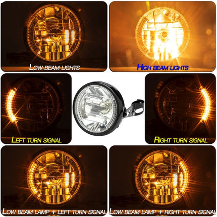 Motorcycle 7 Inch LED Headlight Angel Ring With Steering Function, PE-D7inS01