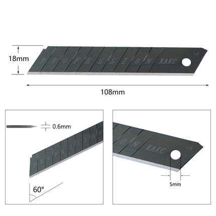 KAKC-18 Black Blade Cutter Blade 18mm Wall Cutter Blade, Specification: