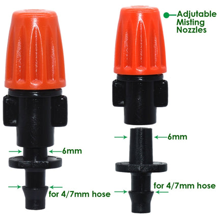 20pcs TF-118 Gardening Irrigation Drip Irrigation System Set Accessories, 6mm Single Hook Connection 4/7mm Capillary (Orange)