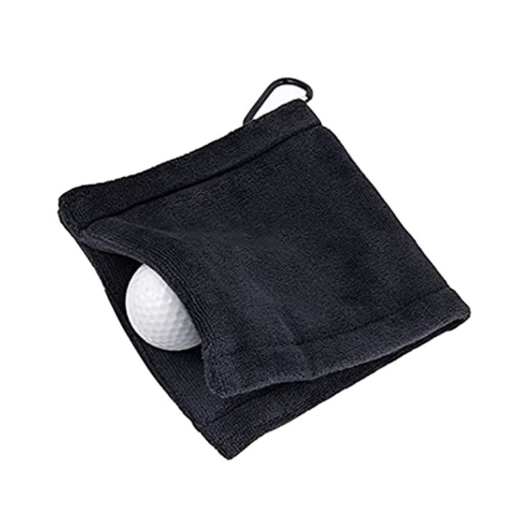 Microfiber Fleece Lining GOLF Ball Cleaning Towel with Carabiner Hook, Cleaning Towel Grey, Cleaning Towel Black