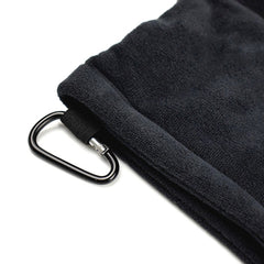 Microfiber Fleece Lining GOLF Ball Cleaning Towel with Carabiner Hook, Cleaning Towel Grey, Cleaning Towel Black