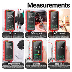 ANENG 683 Smart Touch Screen Automatic Range Rechargeable Multimeter, 683 Red, 683 Black