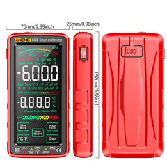 ANENG 683 Smart Touch Screen Automatic Range Rechargeable Multimeter, 683 Red, 683 Black