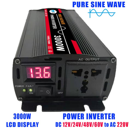 High Power Car Sine Wave Inverter Power Converter, 3000W (Actual 500W) 12V to 220V, 3000W (Actual 500W) 24V to 220V, 3000W (Actual 500W) 48V to 220V, 3000W (Actual 500W) 60V to 220V, 4000W (Actual 800W) 12V to 220V, 4000W (Actual 800W) 24V to 220V     ...