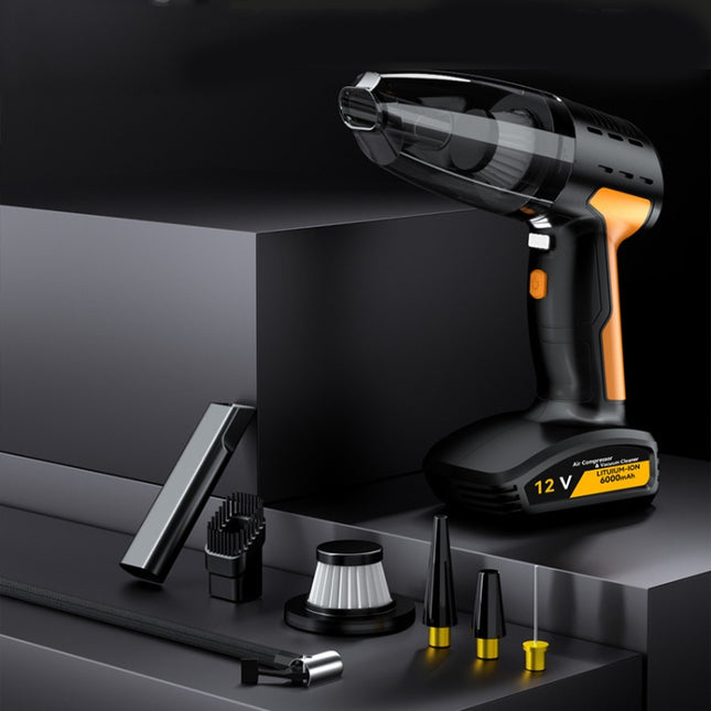 5 In 1 60W  Double Motor Car Vacuum Cleaner With Blowing Air Pump Pressure Measuring Lighting Function, SUITU ST-6637 Wired, SUITU ST-6637  Wireless Model, SUITU ST-6637  Wireless+Toolbox