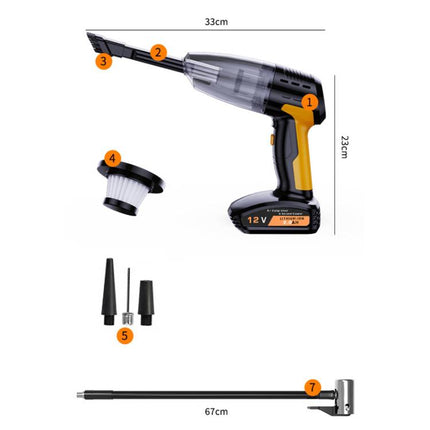 5 In 1 60W  Double Motor Car Vacuum Cleaner With Blowing Air Pump Pressure Measuring Lighting Function, SUITU ST-6637 Wired, SUITU ST-6637  Wireless Model, SUITU ST-6637  Wireless+Toolbox