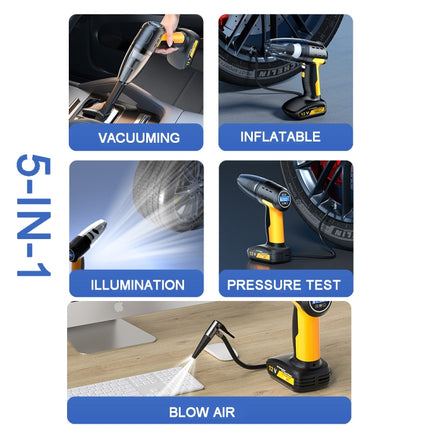 5 In 1 60W  Double Motor Car Vacuum Cleaner With Blowing Air Pump Pressure Measuring Lighting Function, SUITU ST-6637 Wired, SUITU ST-6637  Wireless Model, SUITU ST-6637  Wireless+Toolbox