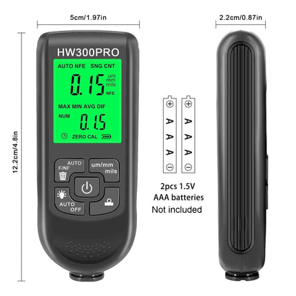 HW-300PRO High Precision Coating Paint Powder Layer Thickness Gauge Anti-slip Paint Film Gauge