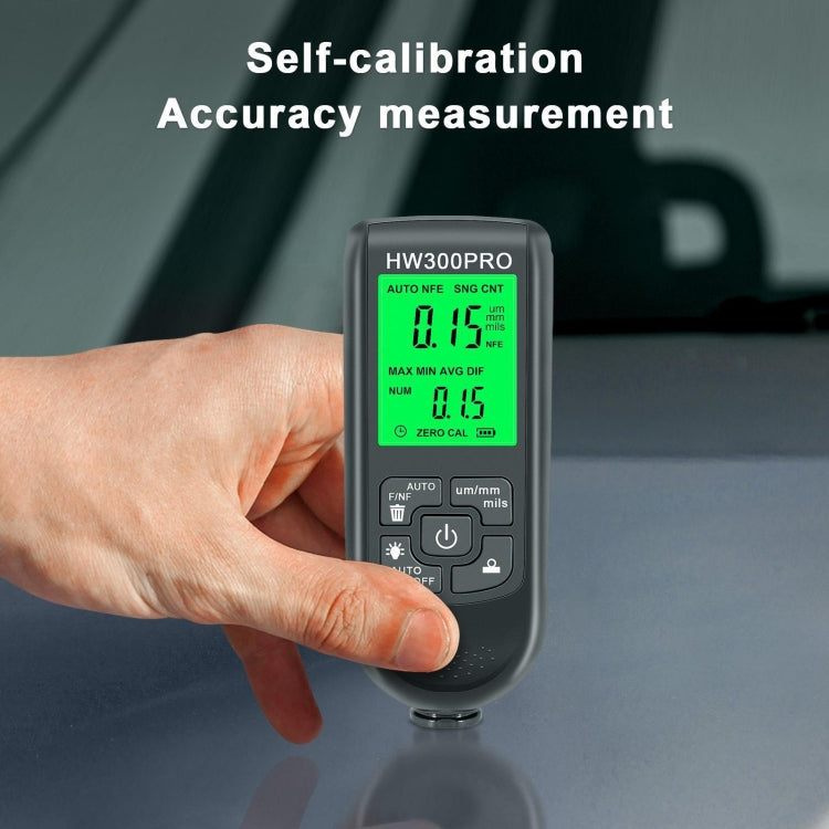 HW-300PRO High Precision Coating Paint Powder Layer Thickness Gauge Anti-slip Paint Film Gauge, HW-300PRO Black, HW-300PRO White