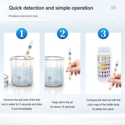 50pcs PH075 6 In 1 Residual Chlorine PH Water Quality Detector PH Test Paper, Package Random Delivery