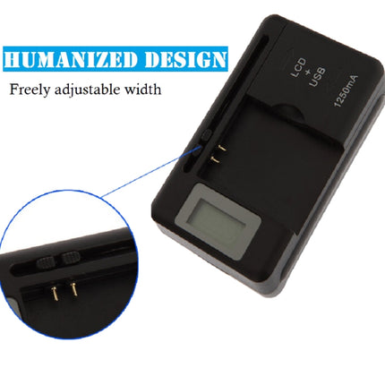 SS-5 Universal Cell Phone Battery Charger With USB Output & LCD Display, US Plug
