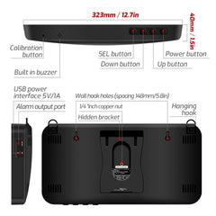 Large Screen Wall-Mounted Noise Meter Decibel Detector