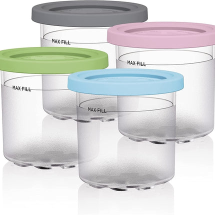 For Ninja NC299AMZ NC300 Ice Cream Storage Containers with Lids, 2 Cups, 4 Cups, 2 Cups+Spoon, 4 Cups+Spoon