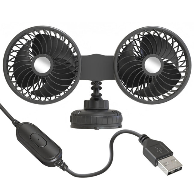 F6026 Large Suction Cup Vehicle-Mounted Double-Head Fan, F6026 USB, F6026 Cigarette Lighter with USB