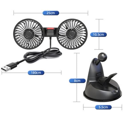 F4206 Suction Cup Double Head Car USB Fan, F4206