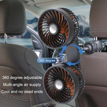 F6207 Car Rear Seat Zip Lock USB Double Head Fan, USB, Cigarette Lighter with USB