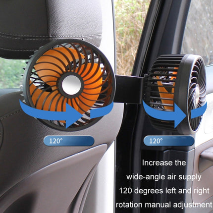 F6207 Car Rear Seat Zip Lock USB Double Head Fan, USB, Cigarette Lighter with USB