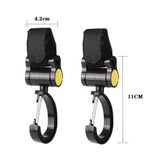 2pcs Universal Baby Stroller Hooks Accessories 360 Degree Sticky Hooks, Sticky Hooks(Pink), Sticky Hooks(Yellow), Sticky Hooks(Black)