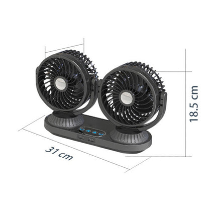 12V/24V Vehicle Electric Oscillating Head Rotatable Double Head Fan, F623U, F623