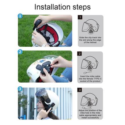LX1 Motorcycle Half Helmet Waterproof Wireless 5.3 Bluetooth Headset, English
