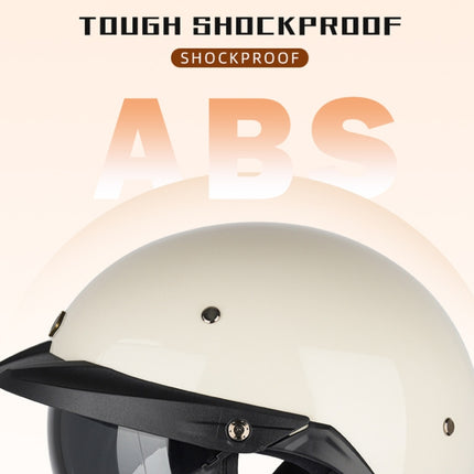 SOMAN Motorcycle Half Helmet Adjustable Helmet With Inner Mirror