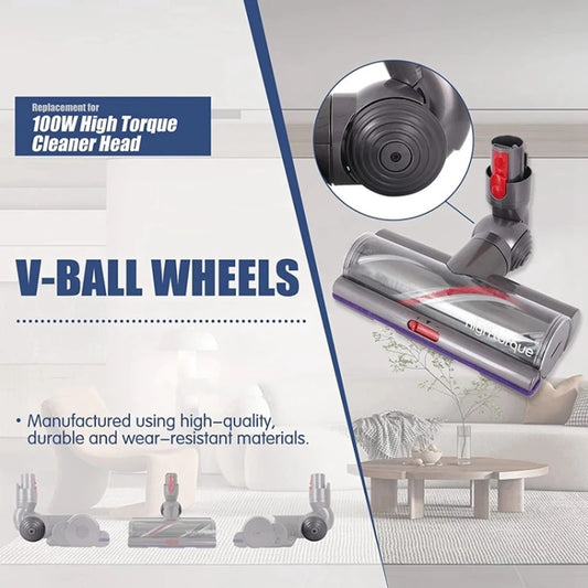 For Dyson V10 / V11 Vacuum Cleaner 100W High Torque Suction Head V-Ball Wheels, High Torque Suction Head Wheels