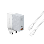 65W UK Plug / UK Plug+Type-C to 8 Pin