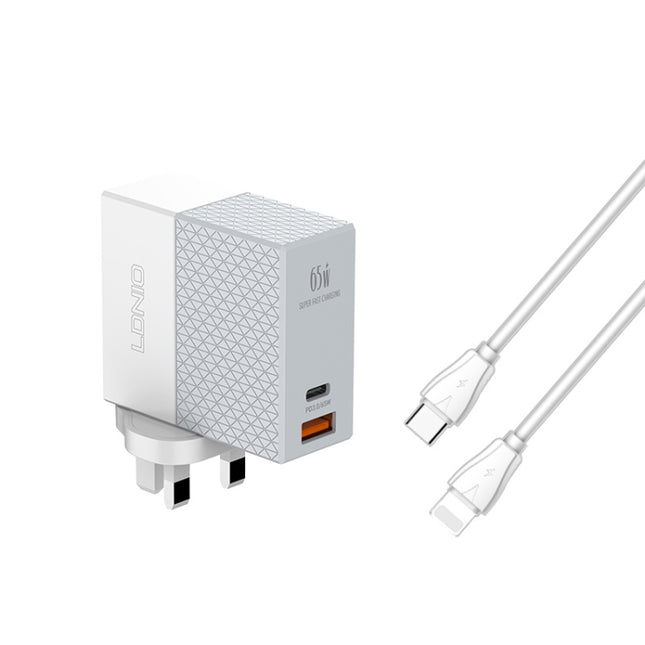 LDNIO A2620C 65W Universal Phone Tablet Charger Type-C/USB-C Port Fast Charger, 65W EU Plug, 65W UK Plug, 65W US Plug