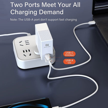 LDNIO A2620C 65W Universal Phone Tablet Charger Type-C/USB-C Port Fast Charger, 65W EU Plug, 65W UK Plug, 65W US Plug