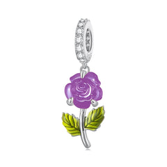 Sterling Silver Zircon Rose UV Color Changing Bead Accessory