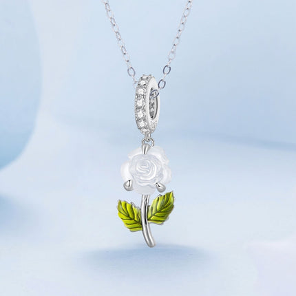 Sterling Silver Zircon Rose UV Color Changing Bead Accessory
