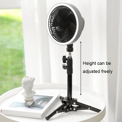ZK-01 7 Inch Outdoor Camping LED Light Tripod Fan Portable Multifunctional Power Bank Hanging Fan