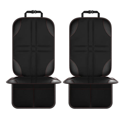 2pcs Child Car Seat Protector Non-Slip Base Material + Waterproof 600D Fabric, Red Line, Black Line