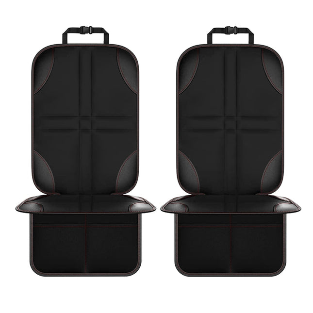 2pcs Child Car Seat Protector Non-Slip Base Material + Waterproof 600D Fabric, Red Line, Black Line