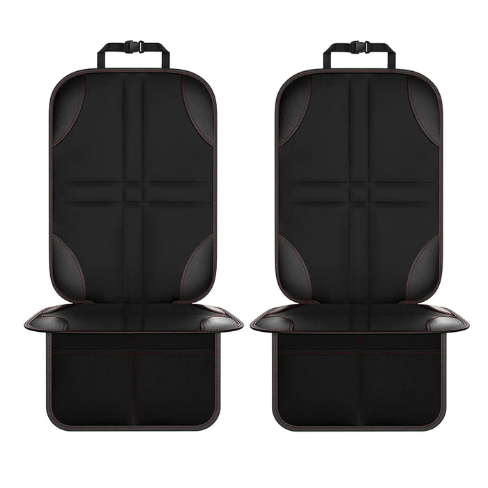2pcs Child Car Seat Protector Non-Slip Base Material + Waterproof 600D Fabric, Red Line, Black Line