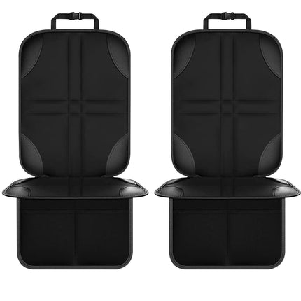 2pcs Child Car Seat Protector Non-Slip Base Material + Waterproof 600D Fabric, Red Line, Black Line