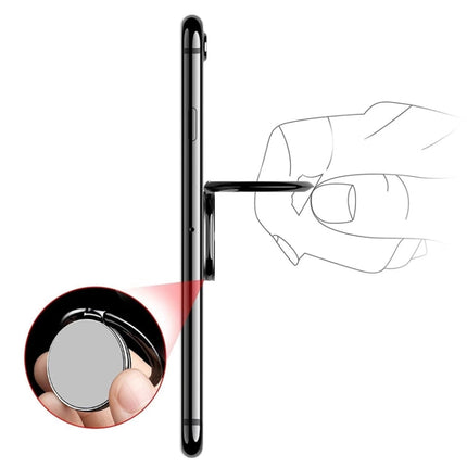 Full Metal Bracket 360 Degree Rotating Magnetic Phone Ring Buckle, 1pcs