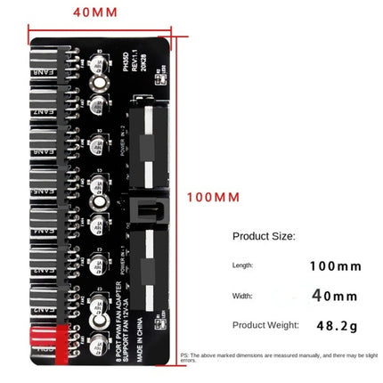 PWM Fan Hub Computer CPU Fan Extender, PH35D
