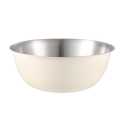 304 Stainless Steel Food Grade Dishes Bowl Kitchen Baking Stirring Bowl Vegetables Sandwood Basin, 19cm (Yellow), 22cm (Yellow), 24cm (Yellow), 19cm (White), 22cm (White), 24cm (White)