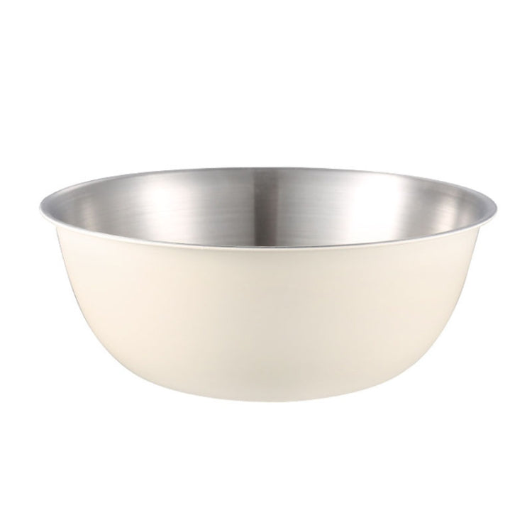 304 Stainless Steel Food Grade Dishes Bowl Kitchen Baking Stirring Bowl Vegetables Sandwood Basin, 19cm (Yellow), 22cm (Yellow), 24cm (Yellow), 19cm (White), 22cm (White), 24cm (White)