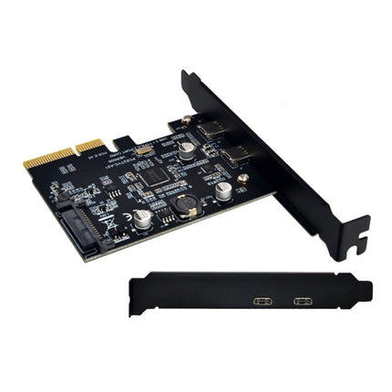 PCI-E 4X To USB3.1 Dual USB-C/Type-C Port 10Gbps Expansion Card  With ASMedia ASM3142 Chip, PCE2TYC-A31