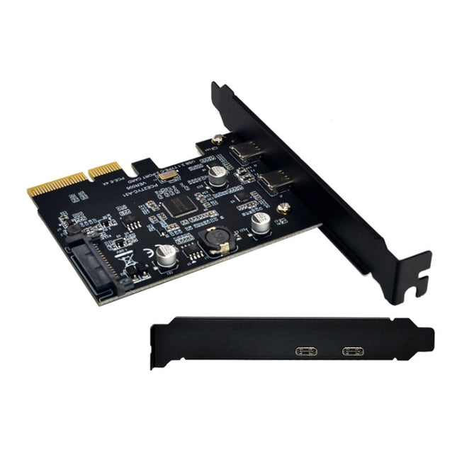 PCI-E 4X To USB3.1 Dual USB-C/Type-C Port 10Gbps Expansion Card  With ASMedia ASM3142 Chip, PCE2TYC-A31