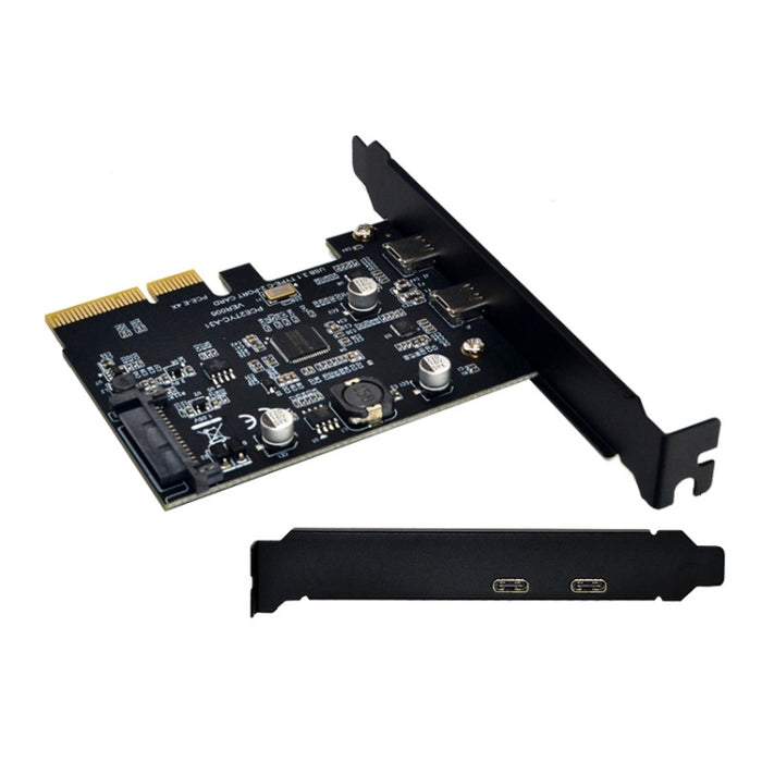 PCI-E 4X To USB3.1 Dual USB-C/Type-C Port 10Gbps Expansion Card  With ASMedia ASM3142 Chip, PCE2TYC-A31