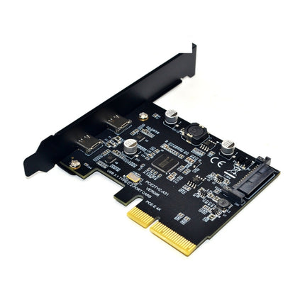 PCI-E 4X To USB3.1 Dual USB-C/Type-C Port 10Gbps Expansion Card  With ASMedia ASM3142 Chip, PCE2TYC-A31