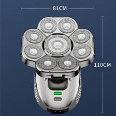 9 Knife Head Multifunctional USB Shaver Full Body Water Washing Shaver Men Hair Bald, Single Machine, 6 In 1