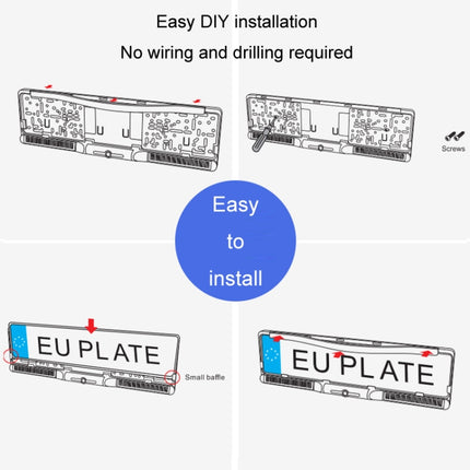 Solar Integrated License Plate Frame Vehicle Camera Wireless Reversing Display, RC03