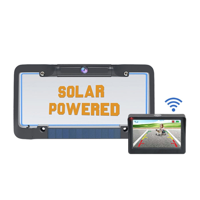 Solar License Plate Frame Wireless Transmission Reversing Camera Display, BC02